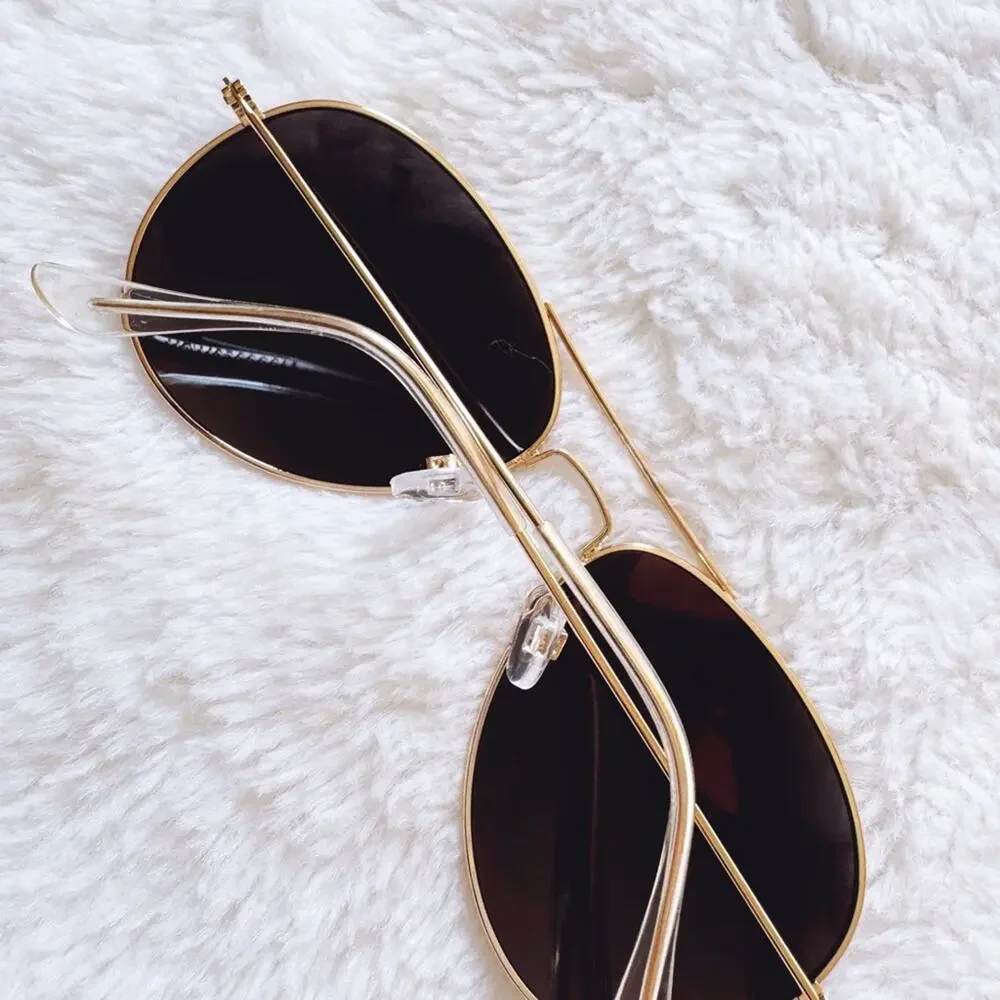 Flynn Gold W/ Mirrored Lenses Aviator Sunglasses